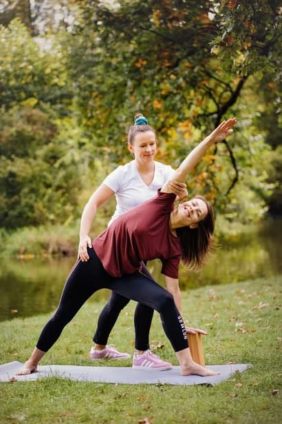 Yoga instructor smiling